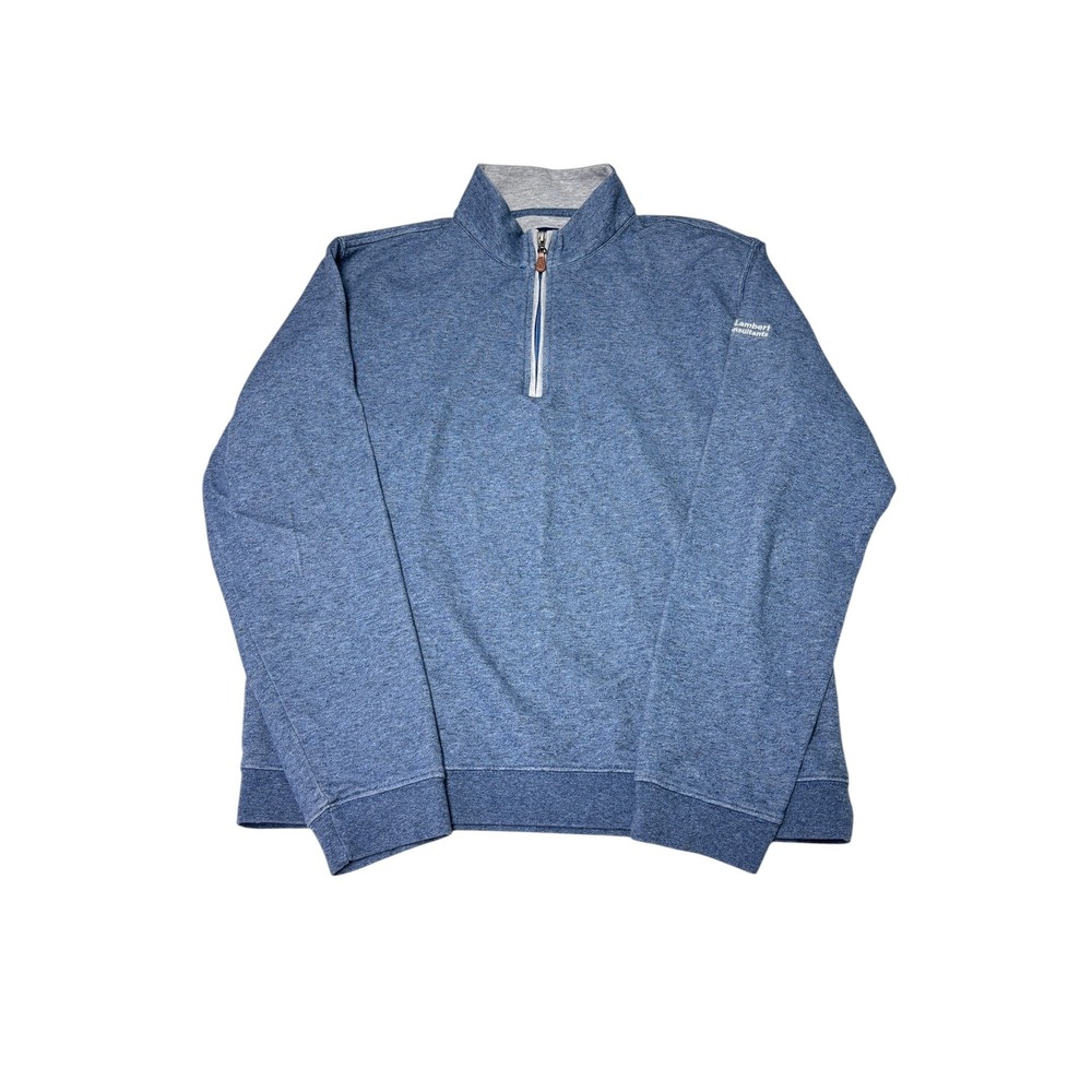 Johnnie-O Mens Medium Blue Heather Quarter Zip Pullover Johnson Lambert Logo